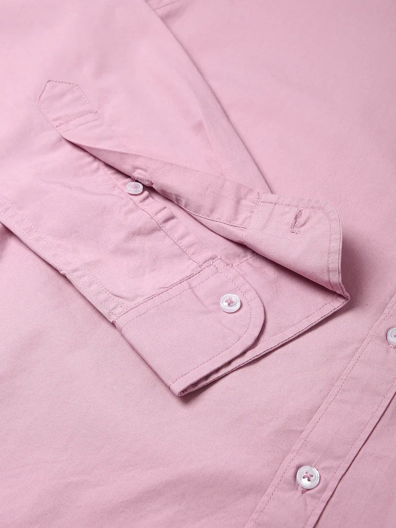 Men’s Cotton Mauve Slim Fit Solid Casual Shirt – MADOXX