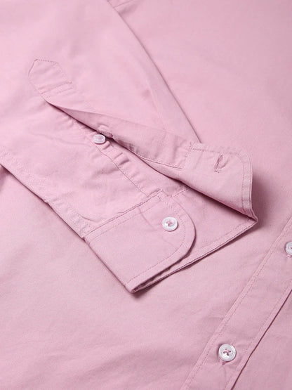 Men’s Cotton Mauve Slim Fit Solid Casual Shirt – MADOXX